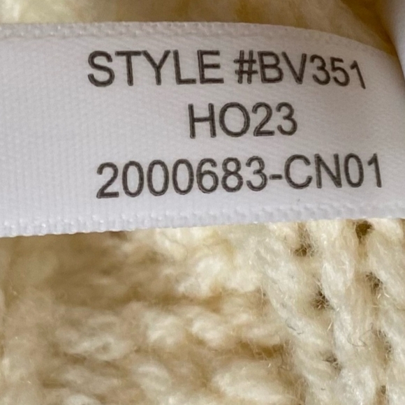 J Crew ruffleneck cardigan sweater Cream Chunky Cable Knit NWT XXS - Picture 5 of 8